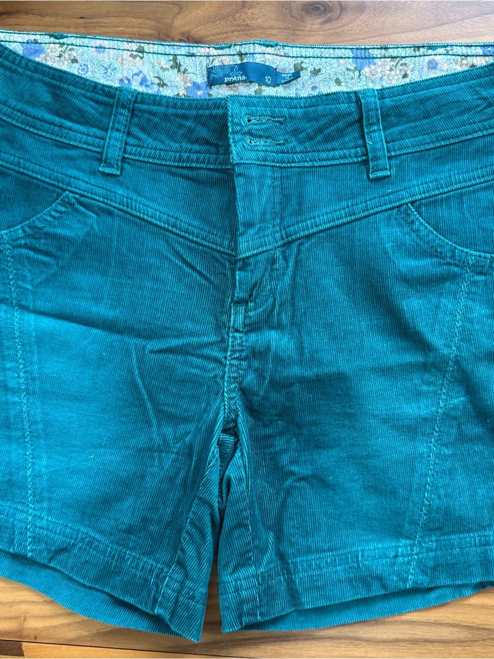 PrAna Teal Corduroy Shorts - Picture 2 of 6